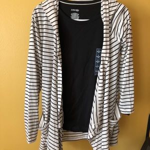 Long sleeve black top w/ cardigan